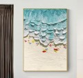 Textura minimalista del arte de la pared de las olas del mar de verano